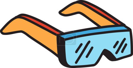 Téléchargez les illustrations : Illustration de lunettes de sécurité dessinées à la main isolées sur fond - en licence libre de droit