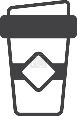 Téléchargez les illustrations : Papier tasses à café illustration dans un style minimal isolé sur fond - en licence libre de droit