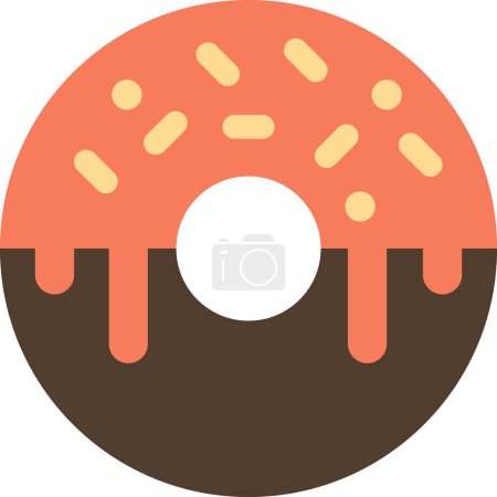 Illustration for Donut illustration in minimal style isolated on background - Royalty Free Image