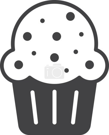 Illustration for Cupcakes illustration in minimal style isolated on background - Royalty Free Image