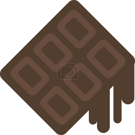 Téléchargez les illustrations : Illustration de barre de chocolat dans un style minimal isolé sur fond - en licence libre de droit