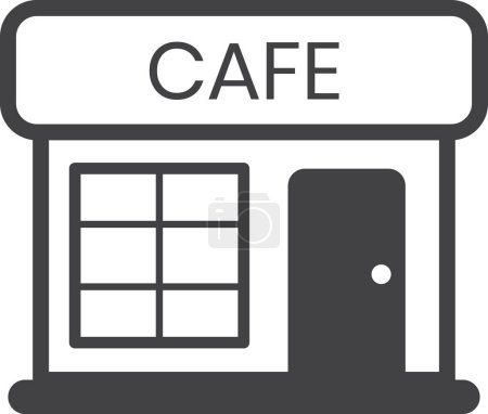 Illustration for Cafe building illustration in minimal style isolated on background - Royalty Free Image
