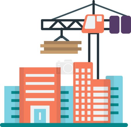 Illustration for Building under construction illustration in minimal style isolated on background - Royalty Free Image
