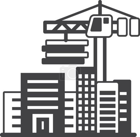 Illustration for Building under construction illustration in minimal style isolated on background - Royalty Free Image