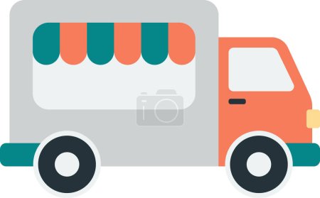 Illustration for Food Truck illustration in minimal style isolated on background - Royalty Free Image