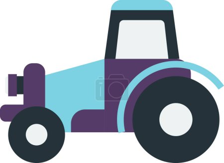 Téléchargez les illustrations : Illustration de tracteur dans un style minimal isolé sur fond - en licence libre de droit