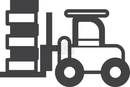 Téléchargez les illustrations : Illustration de chariot élévateur dans un style minimal isolé sur fond - en licence libre de droit