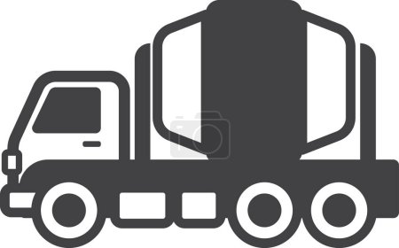 Illustration for Cement truck illustration in minimal style isolated on background - Royalty Free Image