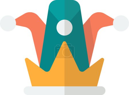 Illustration for Clown hat illustration in minimal style isolated on background - Royalty Free Image