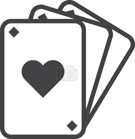 Téléchargez les illustrations : Illustration de carte de tarot coeur dans un style minimal isolé sur fond - en licence libre de droit