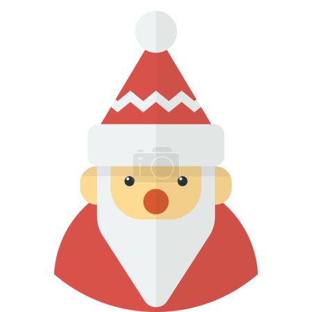 Ilustración de Ilustración facial de Santa Claus en estilo minimalista aislado sobre fondo - Imagen libre de derechos