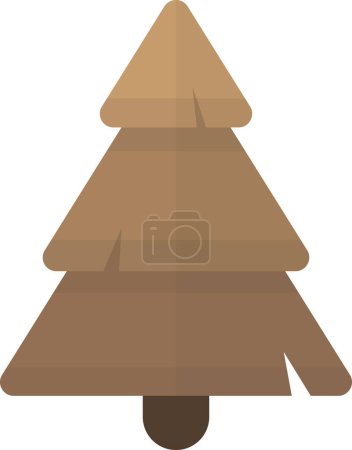 Illustration for Christmas tree and snow illustration in minimal style isolated on background - Royalty Free Image