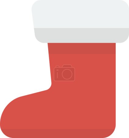 Téléchargez les illustrations : Illustration de chaussettes de Noël dans un style minimal isolé sur fond - en licence libre de droit