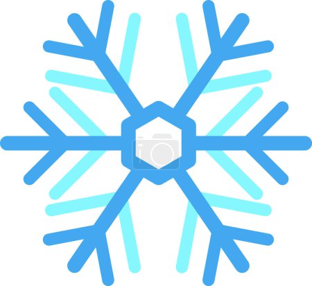 Téléchargez les illustrations : Illustration de flocon de neige dans un style minimal isolé sur fond - en licence libre de droit
