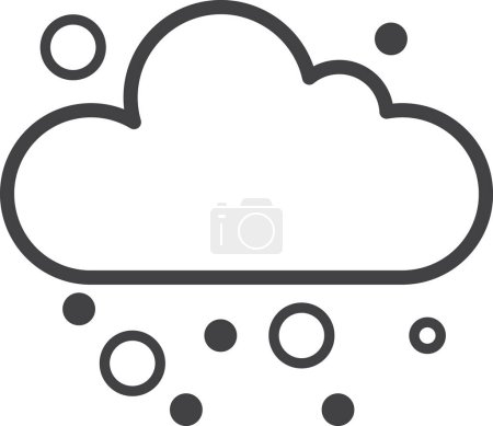 Ilustración de Nieve y nubes ilustración en un estilo mínimo aislado en el fondo - Imagen libre de derechos