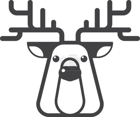 Illustration for Reindeer illustration in minimal style isolated on background - Royalty Free Image