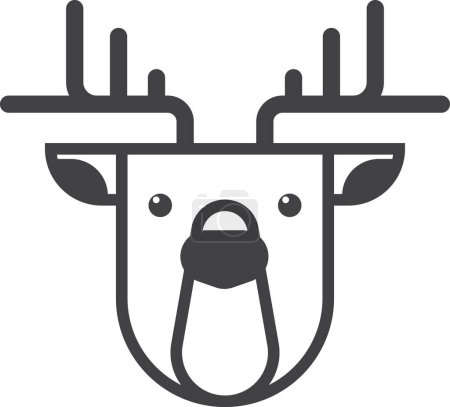 Téléchargez les illustrations : Illustration de rennes dans un style minimal isolé sur fond - en licence libre de droit