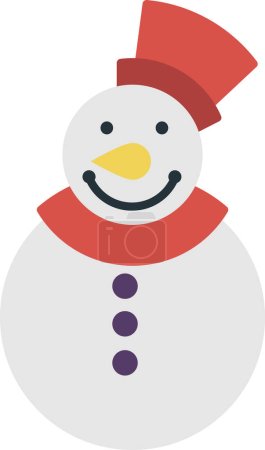 Illustration for Snowman illustration in minimal style isolated on background - Royalty Free Image