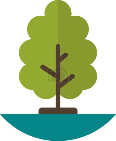 Illustration for Trees and ground illustration in minimal style isolated on background - Royalty Free Image