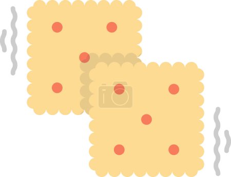 Téléchargez les illustrations : Biscuits carrés illustration dans un style minimal isolé sur fond - en licence libre de droit