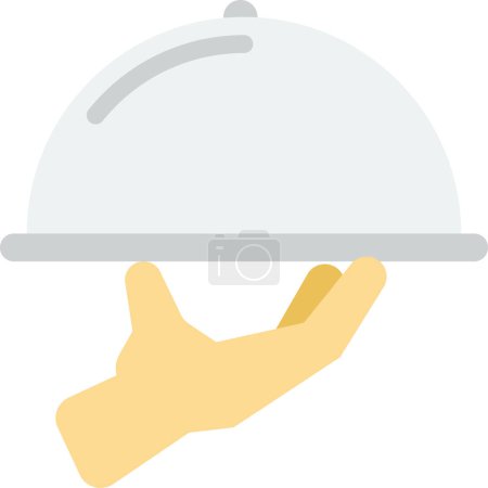 Illustration for Hands and food tray illustration in minimal style isolated on background - Royalty Free Image