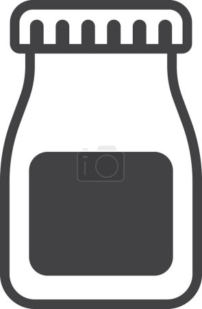 Téléchargez les illustrations : Illustration des bouteilles et des capsules de lait dans un style minimal isolé sur fond - en licence libre de droit