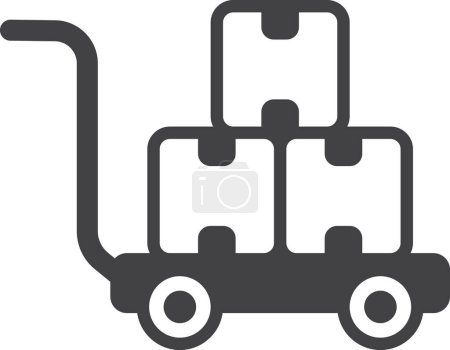 Illustration for Carts and parcels illustration in minimal style isolated on background - Royalty Free Image