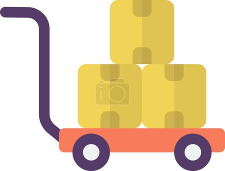 Illustration for Carts and parcels illustration in minimal style isolated on background - Royalty Free Image