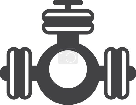 Illustration for Valve for plumbing illustration in minimal style isolated on background - Royalty Free Image