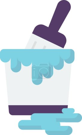 Illustration for Paint bucket and brush illustration in minimal style isolated on background - Royalty Free Image