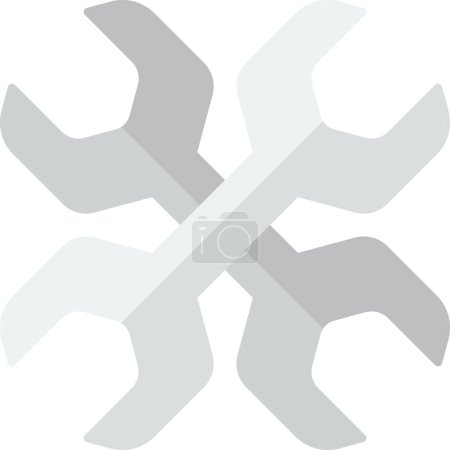 Illustration for Wrench illustration in minimal style isolated on background - Royalty Free Image
