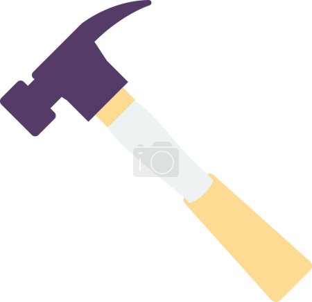 Illustration for Hammer illustration in minimal style isolated on background - Royalty Free Image