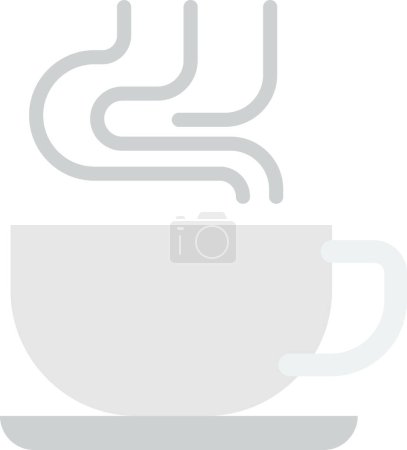 Ilustración de Ilustración taza de café caliente en estilo mínimo aislado en el fondo - Imagen libre de derechos