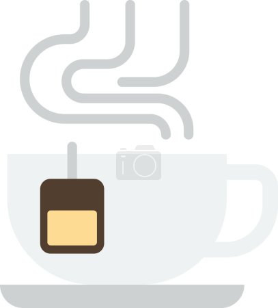 Illustration for Hot tea mug illustration in minimal style isolated on background - Royalty Free Image