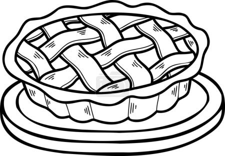 Ilustración de Ilustración de pastel recién horneado dibujado a mano aislado en el fondo - Imagen libre de derechos