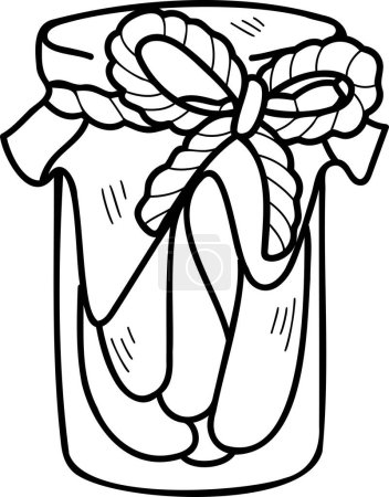Illustration for Hand Drawn pickle jar illustration isolated on background - Royalty Free Image