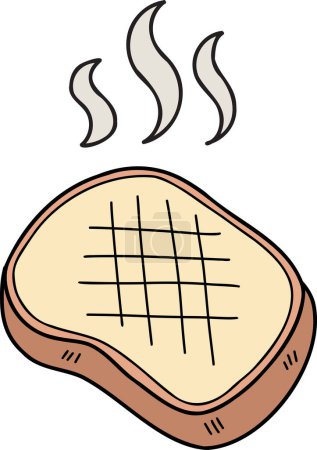 Téléchargez les illustrations : Toast dessiné à la main ou illustration de pain tranché isolé sur fond - en licence libre de droit