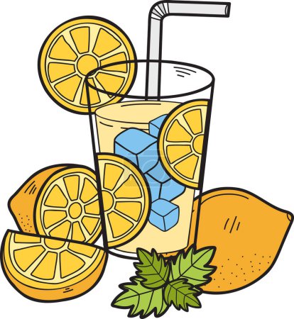 Illustration for Hand Drawn lemon juice illustration isolated on background - Royalty Free Image
