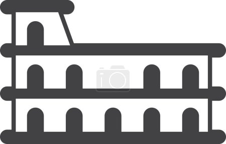 Téléchargez les illustrations : Colosseum illustration in minimal style isolated on background - en licence libre de droit