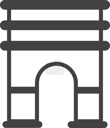 Illustration for Triumphal arch illustration in minimal style isolated on background - Royalty Free Image
