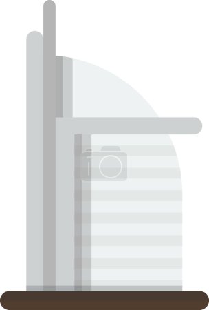 Ilustración de Modern building illustration in minimal style isolated on background - Imagen libre de derechos