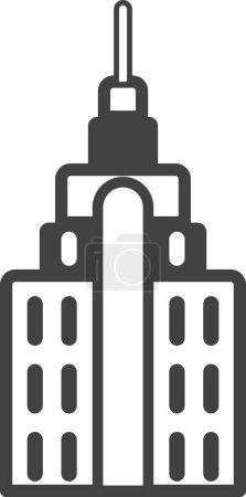 Illustration for Modern skyscraper building illustration in minimal style isolated on background - Royalty Free Image