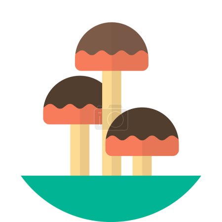 Illustration for Mushroom illustration in minimal style isolated on background - Royalty Free Image