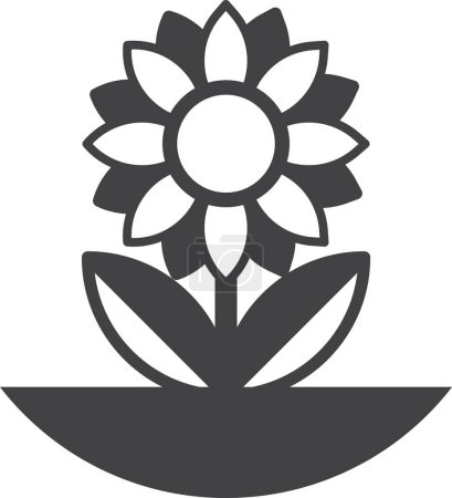 Téléchargez les illustrations : Sunflower illustration in minimal style isolated on background - en licence libre de droit