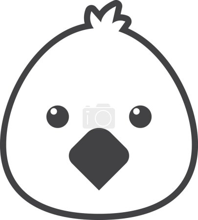 Illustration for Cute chick illustration in minimal style isolated on background - Royalty Free Image