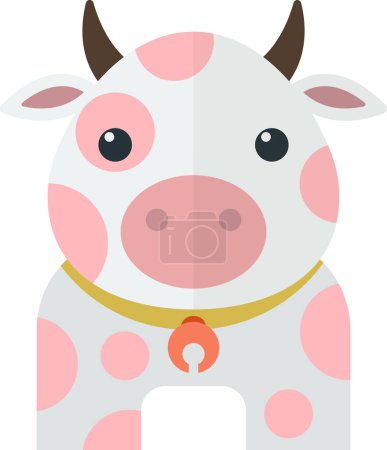 Téléchargez les illustrations : Milk cow illustration in minimal style isolated on background - en licence libre de droit
