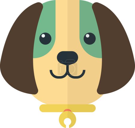 Ilustración de Puppy with collar illustration in minimal style isolated on background - Imagen libre de derechos