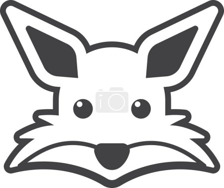 Illustration for Wolf illustration in minimal style isolated on background - Royalty Free Image