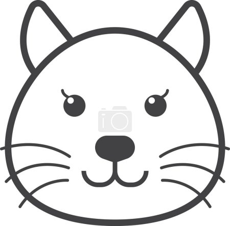 Illustration for Cat illustration in minimal style isolated on background - Royalty Free Image
