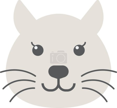 Téléchargez les illustrations : Cat illustration in minimal style isolated on background - en licence libre de droit